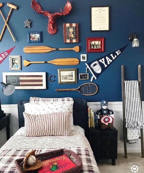 Vintage Boys Room, Boys Bedroom Ideas, Dorm Style, Teenage Boy Room, Preppy Bedroom, Big Kids Room, Guest Room Decor, Boys Bedding, Toddler Bedrooms