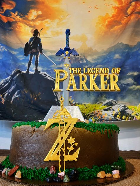 Zelda Breath Of The Wild Birthday Cake, Breath Of The Wild Birthday Cake, Zelda Breath Of The Wild Cake, Zelda Tears Of The Kingdom Cake, Zelda Breath Of The Wild Birthday Party, Breath Of The Wild Cake, Botw Party, Zelda Birthday Party, 34 Birthday