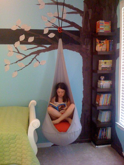 reading nook mostly Ikea"s Reading Nook Kids, Tree Bookshelf, Bookshelves Kids, घर की सजावट, Reading A Book, Kids Reading, Kid Spaces, Architectural Digest, Reading Nook