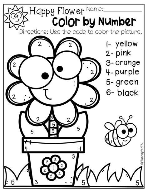 May Worksheets, Color By Number Worksheet, Spring Worksheets, Kertas Kerja Prasekolah, Coloring Worksheets For Kindergarten, Spring Worksheet, Pre K Worksheets, Number Worksheet, Materi Bahasa Inggris