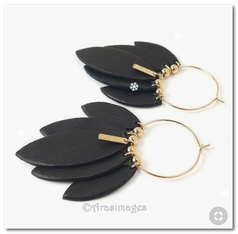 Leather Feather Earrings, Diy Leather Earrings, Leather Jewelry Diy, Diy Earrings Polymer Clay, Creole Earrings, Handmade Clay Jewelry, Leather Jewellery, Polymer Clay Jewelry Diy, Clay Jewelry Diy