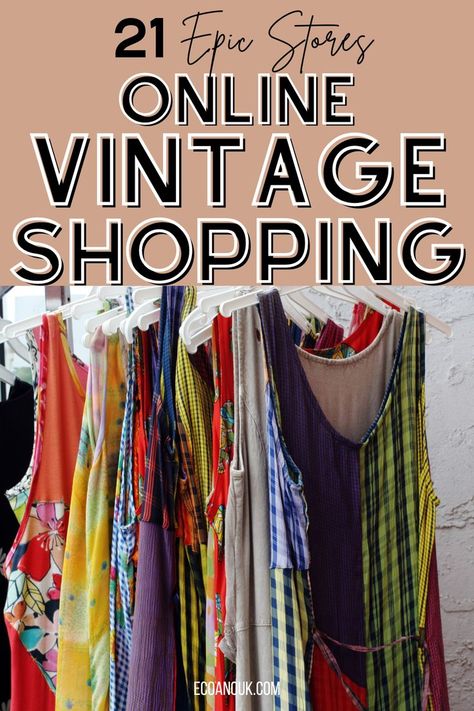 vintage shopping online Best Online Thrift Stores, Online Shopping Apps, Thrift Store Fashion, Vintage Shopping, Slow Fashion Brands, Vintage Clothing Online, Recycle Clothes, Eco Fashion, Vintage Store