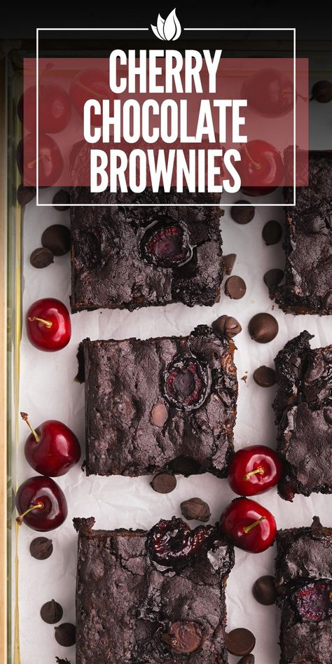 These Cherry Brownies are fudgy, chocolatey brownies with the addition of juicy, fresh, and fruity cherries to add dimension and depth to the flavor. Sour Cherry Brownies, Cherry Brownies Recipe, Fruity Brownies, Chocolate Cherry Brownies, Matcha Brownies, Cherry Brownies, Gooey Brownies, Cookie Dough Ice Cream, Cookies Bars