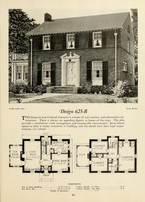 Modern homes. : National Plan Service, Inc. (Chicago, Ill.) : Free Download, Borrow, and Streaming : Internet Archive White Picket Fence House, 1920s House Plans, Historic House Plans, Cottage Home Plans, Old House Floor Plans, Mansion Plans, Antique Homes, Vintage Floor Plans, Architecture Blueprints