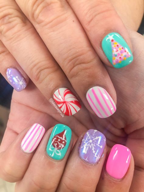 Candyland Theme Nails, Christmas Candy Nail Art, Gumdrop Nails, Candyland Nails, Candy Land Nails, Christmas Candy Nails, Beauty Maintenance, Candy Nails, Candy Theme