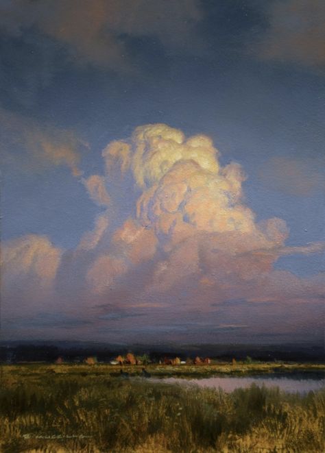 Renato Muccillo, Fine Art Painting Oil, Cloud Art, Landscape Art Painting, Sky Painting, Arte Inspo, Cloud Painting, Sky And Clouds, Oil Painting Landscape