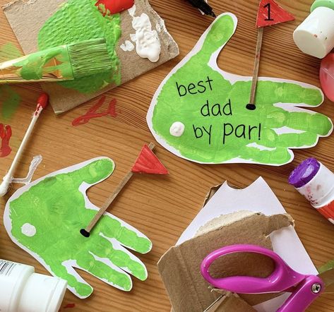 Sport Themed Crafts, Owl Room, Golf Crafts, Diy Father's Day Crafts, Fathers Day Art, Father's Day Activities, Footprint Crafts, Baby Art Projects, Toddler Arts And Crafts