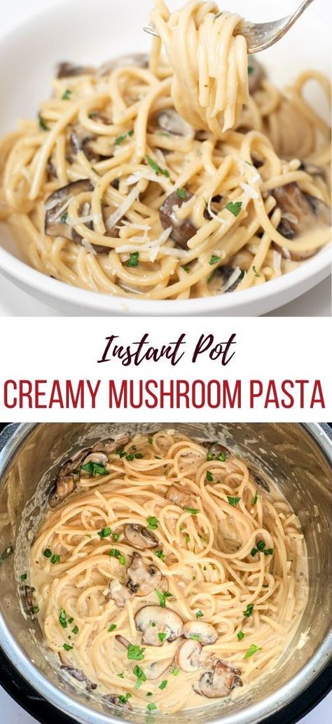 Pasta In Instant Pot, Vegetarian Mushroom Recipes, Curry Pasta, Creamy Cheese Sauce, Instant Pot Pasta Recipe, Pasta Cremosa, Creamy Mushroom Pasta, Mushroom Recipe, Vegetarian Indian