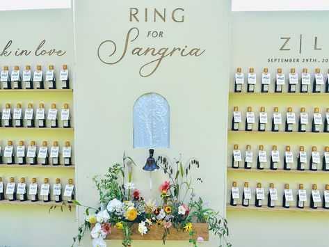 Ring for Sangria wedding wall | Wedding bar | Wedding drinks | Drunk in Love wedding 🍷✨ #weddingideas #weddingdrinks #weddingvendor #cocktails #drunkinlove #weddingplanning #wedding #weddingdecoration #weddingtips #sangria Ring For A Drink Wall, Wedding Bar Ideas, Sangria Wedding, Wedding Drinks Reception, Drink Wall, Bar Wedding Reception, Reception Drink, Wedding Drinks, Wedding Dr