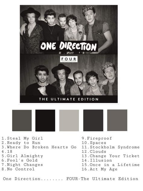 One Direction - FOUR Ultimate Edition Album Cover Four Album Cover, Album Cover One Direction, One Direction Album Covers Aesthetic, Alternative Minimalist Album Covers One Direction, Music Receipts, Music Polaroid Posters One Direction, Four Album Cover One Direction, Future Wall, Four One Direction