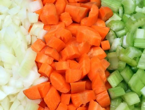 Mirepoix | Freeze Ahead to Speed Up Recipes - Health Food Radar Mirepoix Recipe, Recovery Food, Garlic Head, French Dishes, Prep Kitchen, Stuffed Poblano Peppers, Special Diets, Stuffed Jalapeno Peppers, Leeks