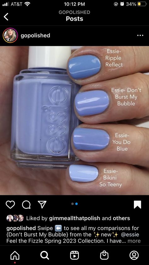 Light Purple Blue Nails, Nail Polish Combinations, Blue Nail Color, Aqua Nails, Purple Nail Polish, Colorful Nail, Spring Nail Colors, Purple Nail, Personal Color