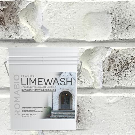 Limewash Interior, White Limewash, Stucco Paint, Limewash Paint, White Wash Brick, Masonry Paint, Lime Paint, Brick Masonry, Concrete Bricks