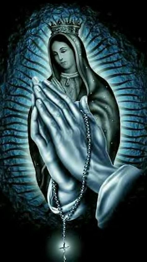 Praying Hands and Virgin de Guadalupe Praying Hands Images, Guadalupe Wallpaper, Jesus Art Drawing, Christ Tattoo, Veronica Castro, Virgin Mary Art, Mexican Culture Art, Cholo Art, Cross Wallpaper