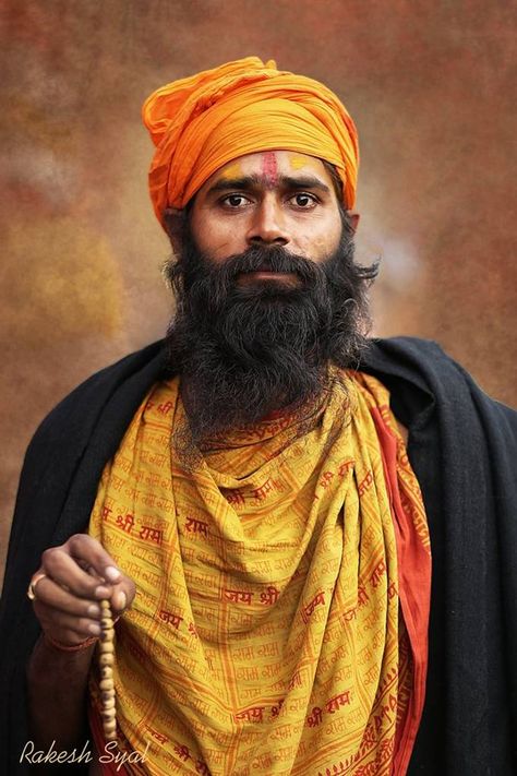 PORTRAIT OF A SADHU by rakeshsyal - ViewBug.com Sadhu Baba Image, Sadhus India, Naga Sadhu, Saffron Color, Portrait Painting Tutorial, People Cutout, Concept Draw, Baba Image, Indian Men Fashion