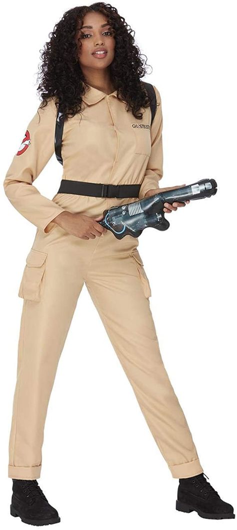 Ghostbusters Fancy Dress, Ghostbusters Jumpsuit, 80s Fancy Dress Women, Ghostbusters Uniform, Masculine Women, Women Halloween Costumes, Ghostbusters Costume, 80s Fancy Dress, Beige Jumpsuit