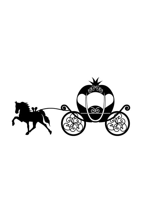 Cinderella's Pumkin Coach Cinderella Carriage Tattoo, Cinderella Coach Tattoo, Cinderella Cricut, Cinderella Svg, Cinderella Png Disney, Flower Svg, Graphic Image, Cinderella, Cricut