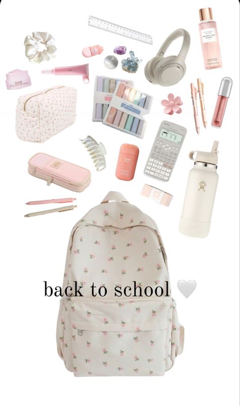 Bag Essentials School, Schul Survival Kits, Middle School Essentials, School Emergency Kit, School Backpack Essentials, Preppy School Supplies, Everyday Bag Essentials, School Survival Kits, Pretty School Supplies