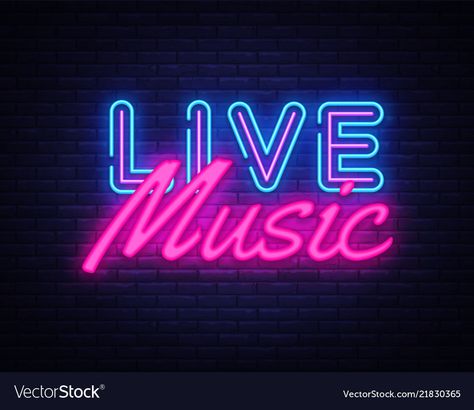 Live Music Advertisement, Live Music Neon Sign, Neon Sign Graphic Design, Neon Signage Design, Neon Music Icon, Live Music Wallpaper, Live Music Poster Design, Footloose Poster, Live Music Aesthetic