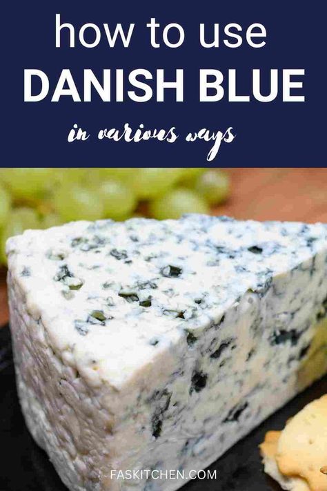 A Pinterest pin showcasing a selection of Danish Blue (Danablu) cheese with accompanying informative text. The image highlights the nutritional benefits, versatile uses, and expert tips on buying and storing Danish Blue cheese. Ideal for cheese enthusiasts and those looking to enhance their culinary repertoire. #DanishBlue #DanabluCheese #CheeseGuide Danish Blue Cheese, Blue Cheese Recipes, Blue Veins, Danish Blue, Ninja Recipes, Cooking Temperatures, Nutrition Health, Reduce Food Waste, Soft Cheese