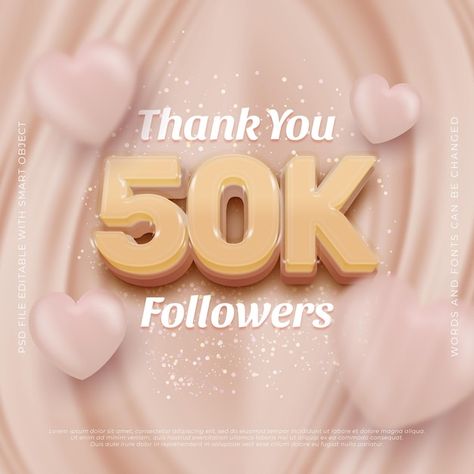 Beauty Banner, Font Effect, Acne Prone Skin Care, 50k Followers, 3d Font, Acne Prone Skin, Skin Care, Acne, Thank You