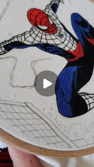 Marvel Embroidery, January 9, Hand Embroidery, Spiderman, Embroidery Designs, Marvel, Embroidery, On Instagram, Instagram