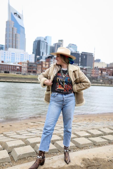 Nashville In March, Nashville In May, Nashville Winter, What To Wear In Nashville, Nashville Fashion, Canadian Tuxedo, East Nashville, Denim And Diamonds, Nashville Outfits