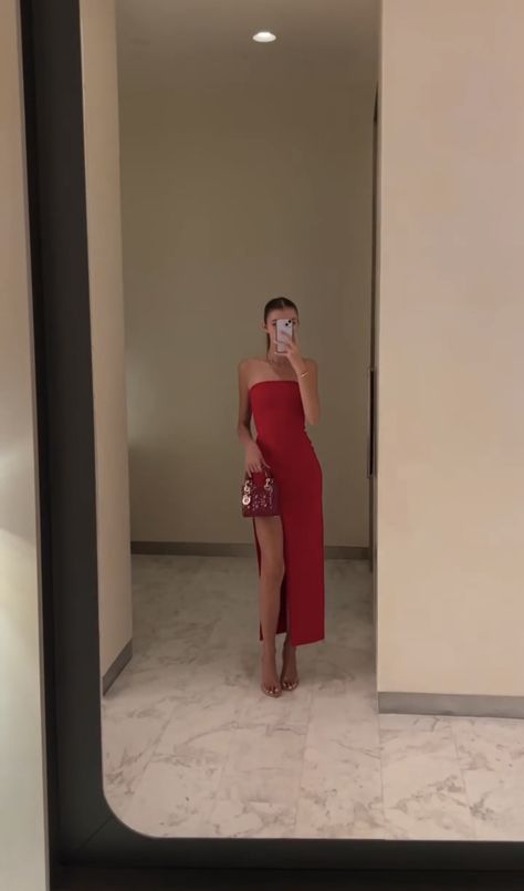 Cute Night Out Outfits Casual, Los Angeles Club Outfit, Romantic Date Outfit Night, Albanian Wedding Guest Dress, Red House Of Cb Dress, All Red Outfit Baddie, Dress Photoshoot Ideas At Home, Red Dresses Classy Short, Red Heels Outfit Classy