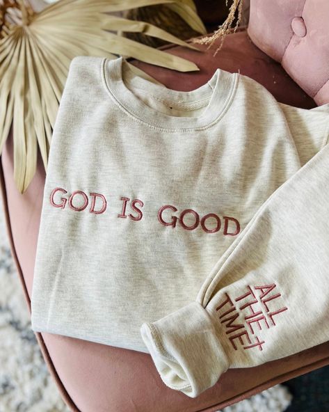 Spreading Positivity, Stylish Clothes For Women, Long Sleeve Sweatshirt, Christian Clothing, God Is Good, Handmade Clothes, God Is, Long Sleeve Sweatshirts, Pet Clothes