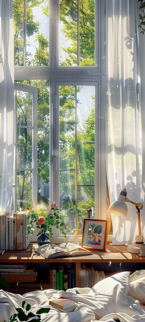 Wallpaper Architecture, Secret Hideout, Bedroom Decor On A Budget, Favorite Paintings, Trending Pins, Aesthetic Nature, Window View, Garden City, Through The Window