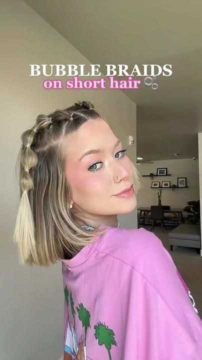 Braids On Short Hair, Hairstyle Examples, Easy Hairdos, Bubble Braids, Messy Braids, Hair Upstyles, Loose Braids, Hair Techniques, Two Braids