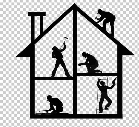 Home Renovation Logo, Home Improvement Logo, Home Repair Logo, Renovation Logo, Checklist New Home, Home Maintenance Schedule, Home Maintenance Tips, Handyman Logo, Black And White Building