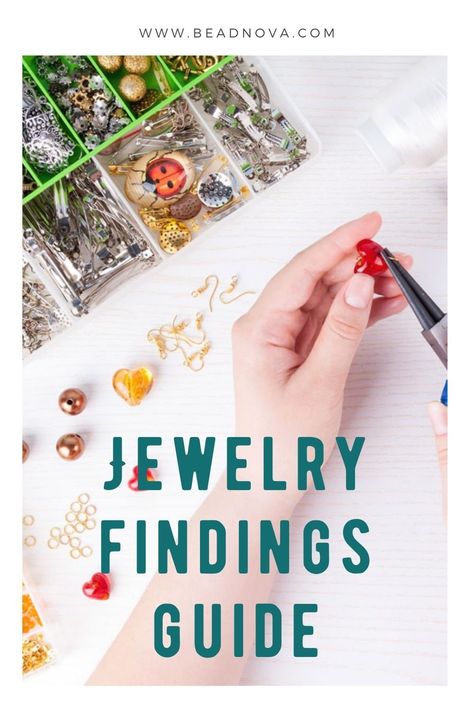 Jewelry Findings Guide - Beadnova Jewelry Making Findings, How To Use Jewelry Findings, Beaded Jewelry Patterns Making Tools, Starting A Jewelry Making Business, Jewelry Findings Guide Wire, Earring Findings Products, Jewelry Making Essentials, Findings For Jewelry Making, Jewelry Making Basics