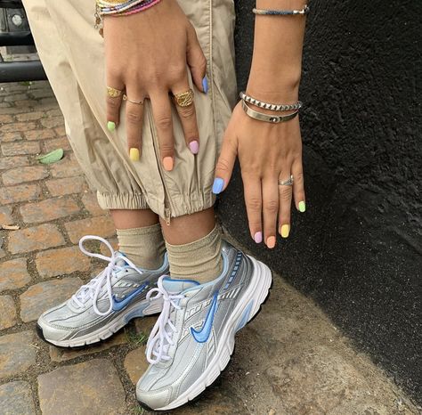 cr- @tippiemaya Nails And Rings, Nike Initiator, Social Construct, Nail Board, Colorful Nails, Minimalist Nails, Dream Nails, Funky Nails, Mode Inspiration