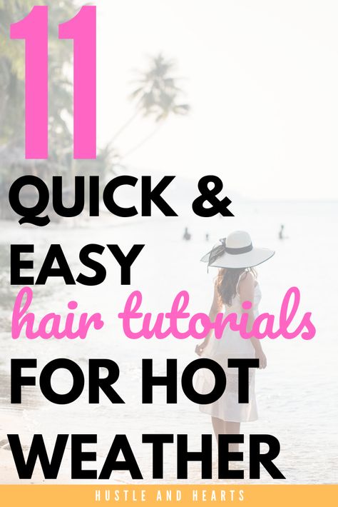 Hot Weather Hair, Easy Hair Tutorials, Easy Hair Up, Easy Beach Hairstyles, Easy Updos For Long Hair, Pool Hair, Easy Hairstyles For Thick Hair, Cute Quick Hairstyles, Vacation Hairstyles