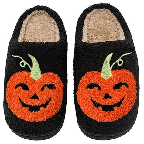 ULEL Halloween Pumpkin Slippers for Womens Mens Plush Warm Spooky Lantern Pumpkin Slippers House Shoes Pumpkin Slippers, Spooky Lantern, House Shoes, Halloween Pumpkin, Halloween Pumpkins, Lanterns, Winter Outfits, Baskets, Slippers