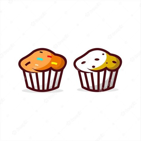 Muffin Tattoo Small, Muffins Illustration, Muffin Tattoo, Muffin Logo, Muffin Drawing, Cartoon Muffin, Muffin Illustration, Muffin Cartoon, Flat Fish