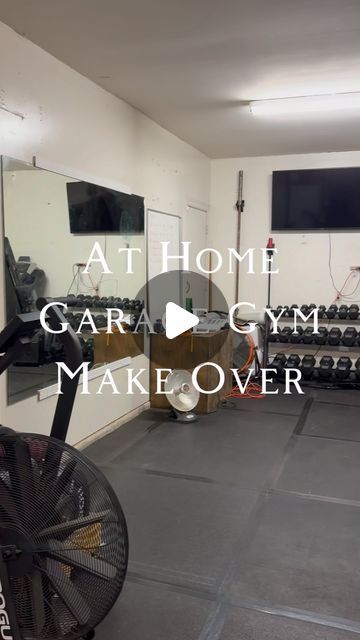 158 comments | Lisa on Instagram: "Here it is, the home gym of my dreams ✨   This is located in our garage, we have a 3 car garage but it is tandem style so one side is 2 car lengths deep, so we made the back car slot our gym! It is the perfect size for what we need it for and I am absolutely obsessed with it now! Jake and I both have a love for fitness and working out, and I am thankful we can do it right here at home, and it look pretty now too 🔥  Don’t forget to LIKE, COMMENT, SAVE, FOLLOW, & SHARE with a friend @ourTXnest It’s a great way to make sure you never miss when I make a post 🫶🏻  Modern Home Home Decor  Home Account  Moody Paint Garage Garage Gym  Home Gym  #budgetfriendlydecor #affordablehomedecor #dailyreels #homeinspo #stylewithme #interiorinspiration #pocketsofmyhome #r Small Garage Lounge Ideas, Two Car Garage Gym, Tandem Garage Gym, 1 Car Garage Gym, 2 Car Garage Ideas Interior, Single Car Garage Gym, Black Garage Gym, At Home Gym Ideas Garage, Garage Gym Makeover