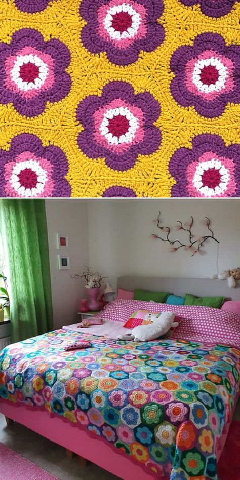 Beautiful Crochet Hexagons — Free Patterns Hexadaisy Crochet, Afghan Block Crochet Patterns, Hexagonal Granny Square Pattern, Easy Crochet Arigumi, Hexagon Haken, Hexagon Granny Square Pattern, Crochet Hexagons, Crochet Hexagon Blanket, Hexagon Crochet Pattern