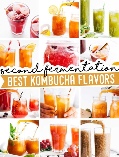 Best Kombucha Flavors, How To Make Kombucha, Pear Kombucha, Grape Kombucha, Flavored Kombucha, Ginger Kombucha Recipe, Jun Tea, Blueberry Kombucha, Kombucha Flavors Recipes