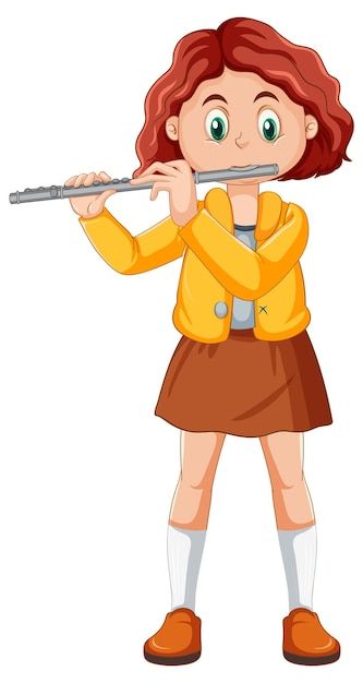 Flute Clipart, Long Vs Short Hair, Vector Girl, Playing Flute, Man Clipart, Hair Clipart, Music Cartoon, Rapunzel Hair, Kids Music