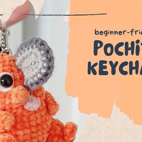 Pochita Crochet Pattern Free, Pochita Crochet, Chainsawman Pochita, Instagram Pattern, Keychain Pattern, Anime Plush, Crochet Keychain, Kawaii Aesthetic, Halloween Crochet