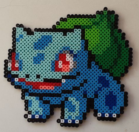 Pokémon Pearl Or Beads, Bulbasaur Perler Beads, Iron Beads Pokemon, Perler Bead Patterns Nintendo, Perler Bead Bulbasaur, Pokemon Hama Beads Pattern, Bulbasaur Perler Bead Pattern, Pokemon Perler Patterns, Pokemon Pearl Beads