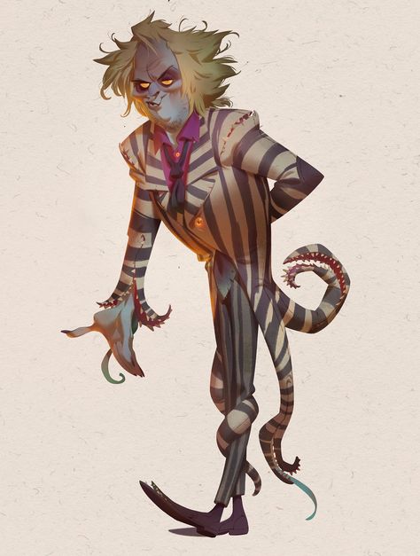 ArtStation - Beetlejuice, Nicholas Kole Nicholas Kole, Beetlejuice Fan Art, Ghost Of Christmas Past, Artist Interview, Mean It, Beetlejuice, Tim Burton, This Guy, Character Illustration