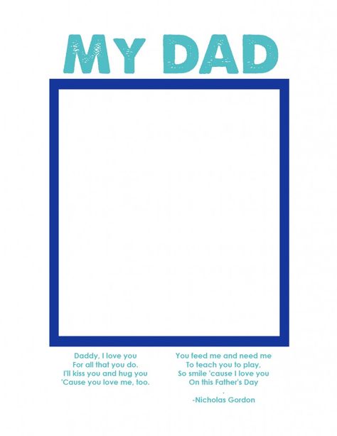 Free Fathers Day Printable Dad Pictures, Father's Day Printable, Dad Day, Fathers Day Crafts, Grandparents Day, Mother And Father, Summer Kids, Projects For Kids