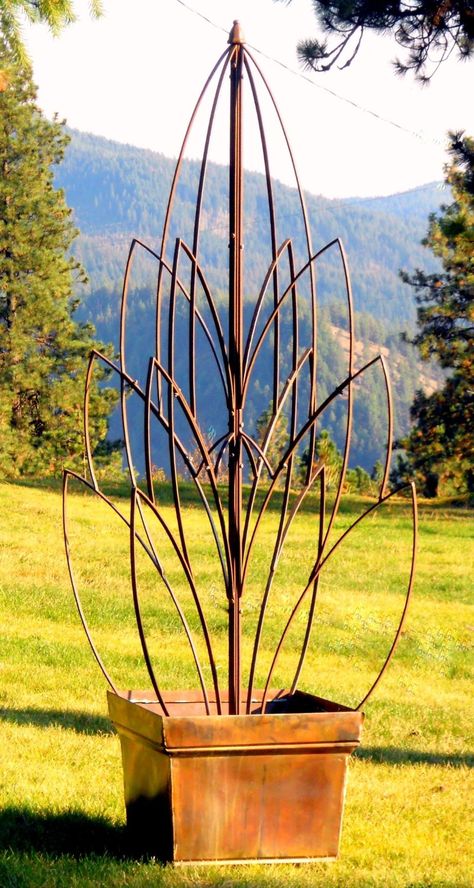 Yard Trellis, Patio Trellis, Obelisk Trellis, Iron Trellis, Planter Trellis, Lotus Bud, Arbors Trellis, Deco Champetre, Garden Obelisk