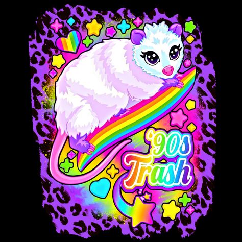 Lisa Frank Sleeve Tattoo, Lisa Frank Svg, Goth Lisa Frank, Y2k Artwork, Lisa Frank Poster, Lisa Frank Aesthetic, Lisa Frank Illustration, Lisa Frank Screensaver, Lisa Frank Stickers Png