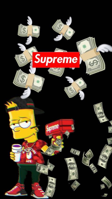 Bart Wallpapers, Supreme Wallpaper Hd, Bart Simpson Art, Dope Wallpaper Iphone, Supreme Iphone Wallpaper, Money Wallpaper, Simpson Wallpaper Iphone, Jordan Logo Wallpaper, Money Wallpaper Iphone