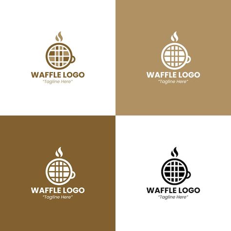 Waffles Logo, Waffle Logo, Bakery Packaging Design, Bakery Packaging, Cafe Logo, Premium Vector, Packaging Design, Graphic Resources, Coffee Shop