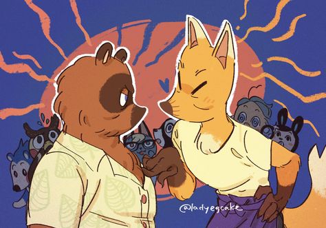 Animal Crossing Coco Fanart, Tom Nook X Red Fanart, Zipper Animal Crossing, Red X Tom Nook, Red Animal Crossing, Tom Nook X Red, Acnh Art, Animal Crossing Tom Nook, Tom Nook